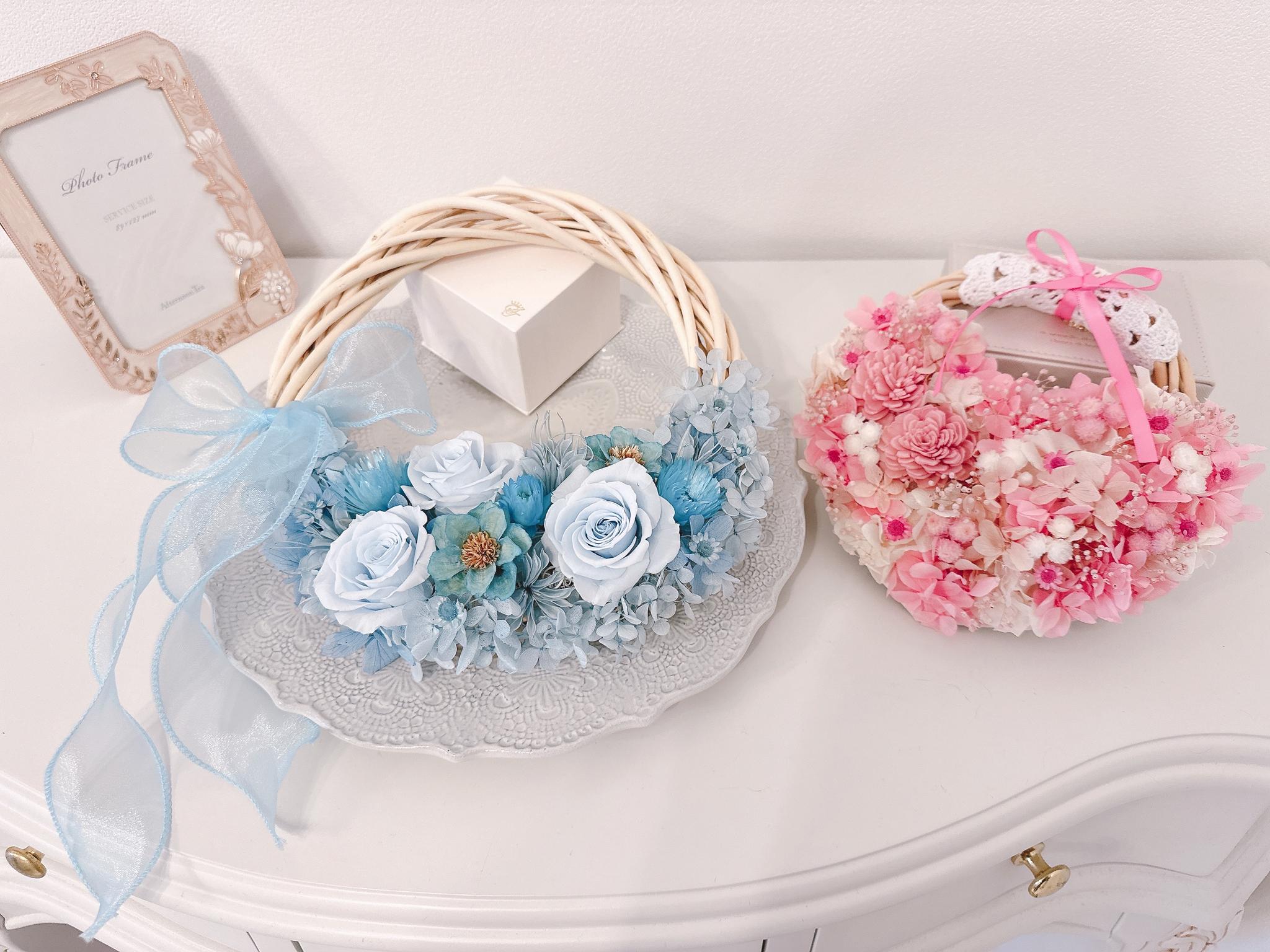 【ハーフリース】ブルー 青 夏色 バラ アジサイ ギフト 結婚 新築 誕生日 長寿 開店祝 お見舞い プリザーブド | 15枚目